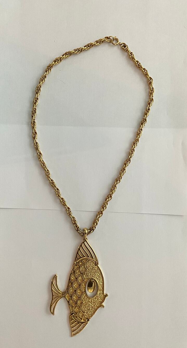 Vintage Articulated Fish Necklace